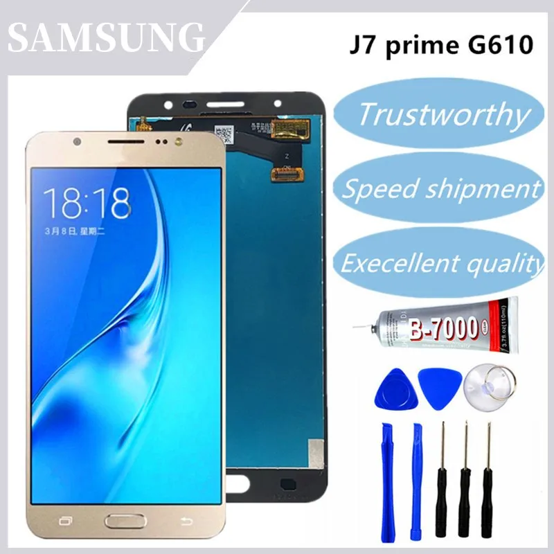 

5.5'' LCD For SAMSUNG GALAXY J7 Prime LCD G610 G610F G610M Display Touch Screen Digitizer Assembly Single/Double Hole