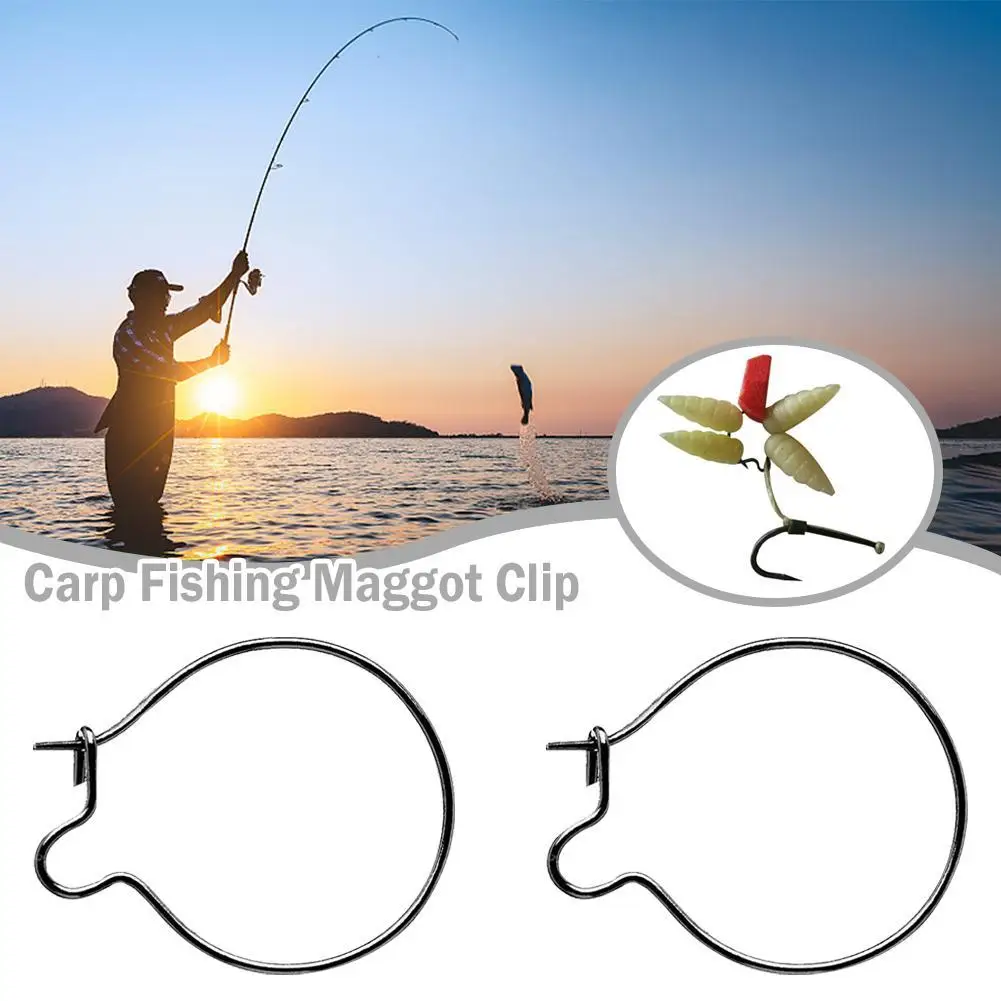 

50PCS Carp Fishing Maggot Clip Fishing Bait Ring Hooks Bait Sting Boilie Pin Spike Live Bait Lure Hook Carp Chod Hair Rig Tackle