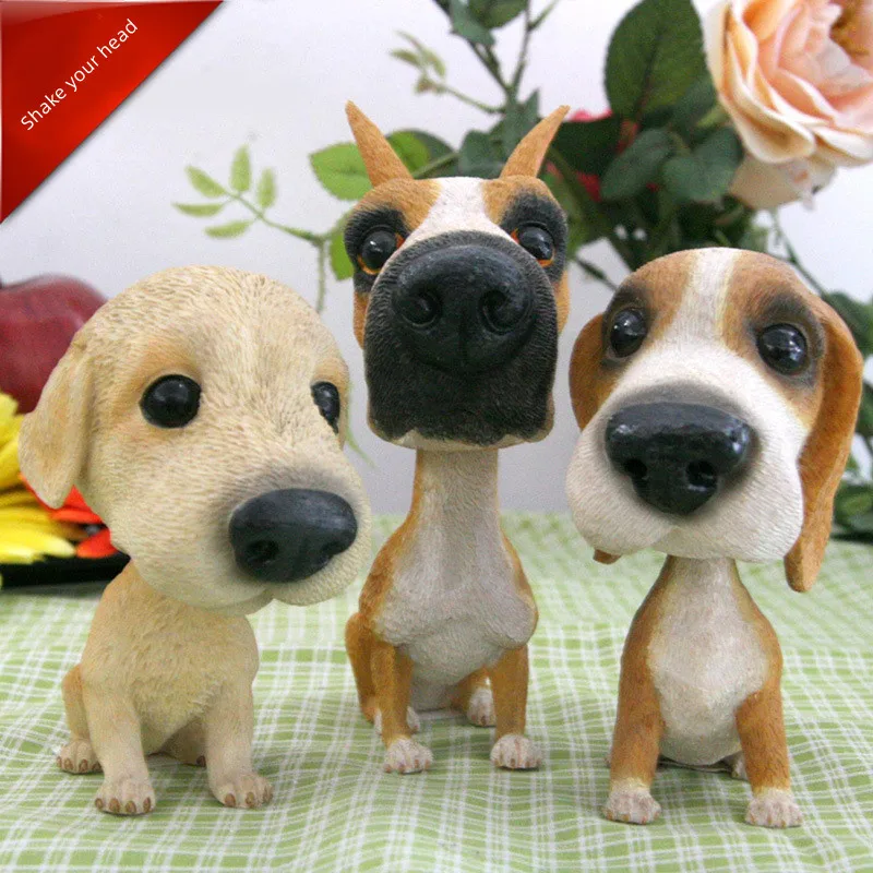 

Lovely Automotive Interior Shaking Head Ornament ResinAutomobile Decoration Holiday Gifts Famous Dogs Over The World Auto Parts