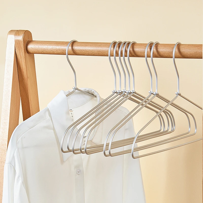 

10pcs Trousers Hanger Sliver Aluminum Alloy Storage Racks Non-Slip Skirt Coat Pants Hanging Wardrobe Clothes Hanger Organizer