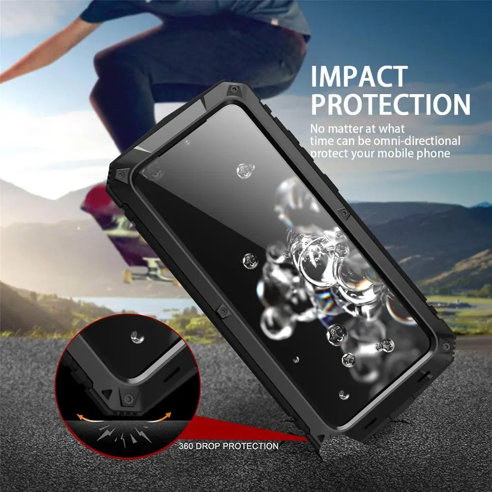 Rugged Armor 360 Full Phone Case For Samsung Galaxy S22 S21 S20 Plus Note 20 Ultra A32 5g 4g Metal Aluminum Shockproof Cover
