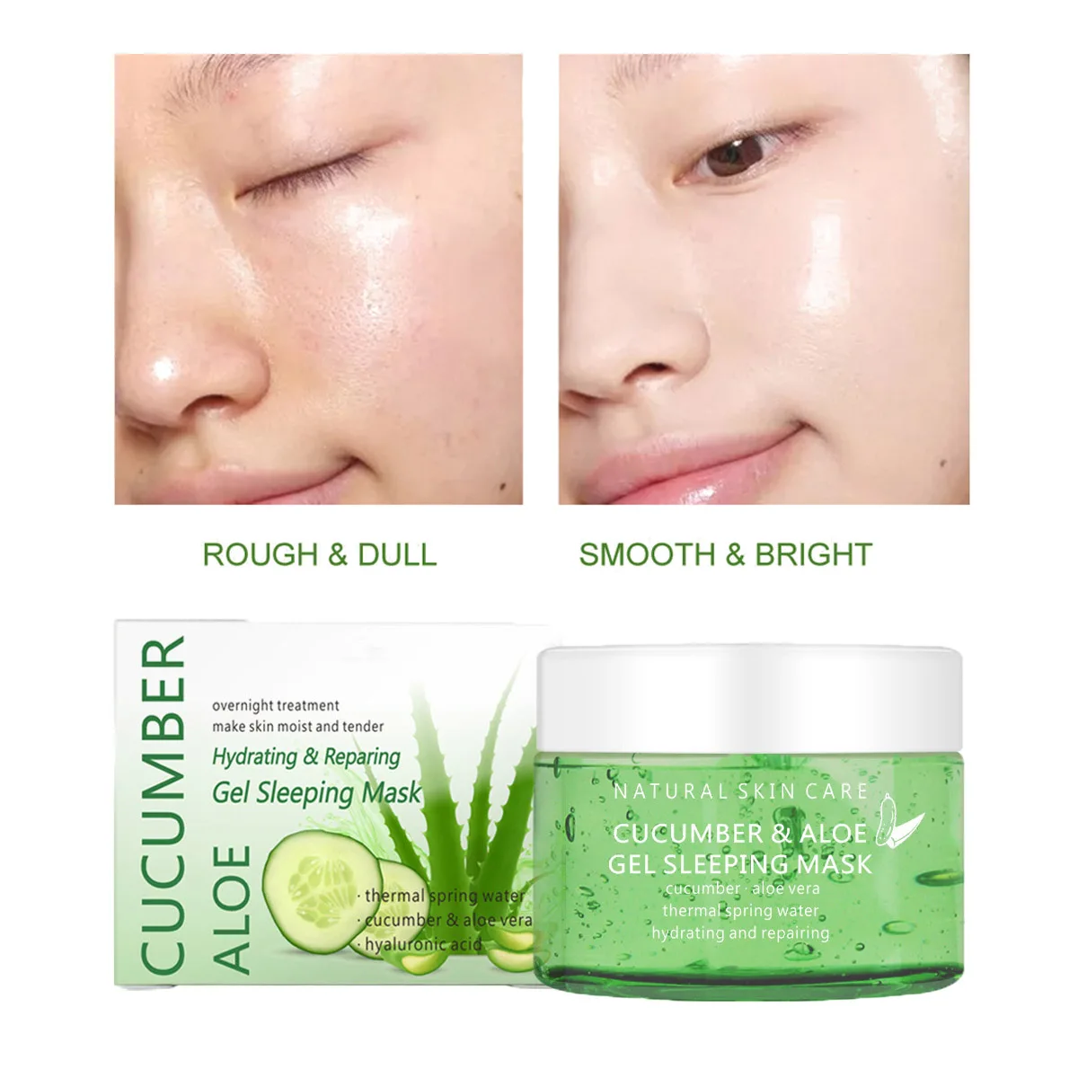 

Aloe Vera Hydrating Sleep Mask Control Oil Shrink Pores Moisturize Brighten Repair After Sunburn Moisturize Soften Skin Care