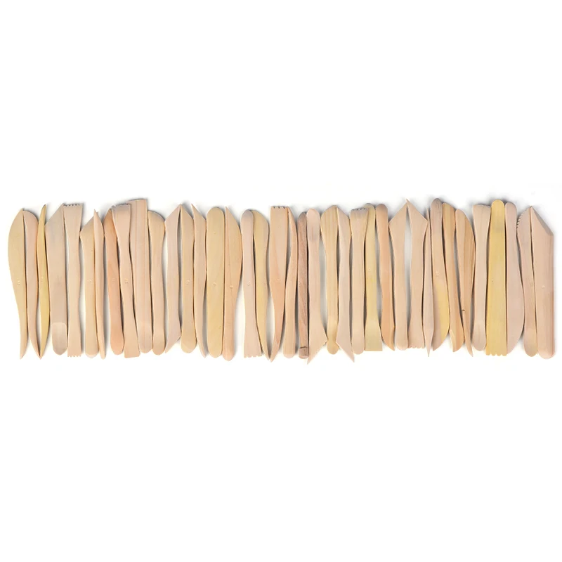 

38 Sets Clay Sculpting Tool Wooden Pottery Ceramic Craft Carving Knife Polymer Clay Sculpture Trimming Carved Diy Modeling Tool