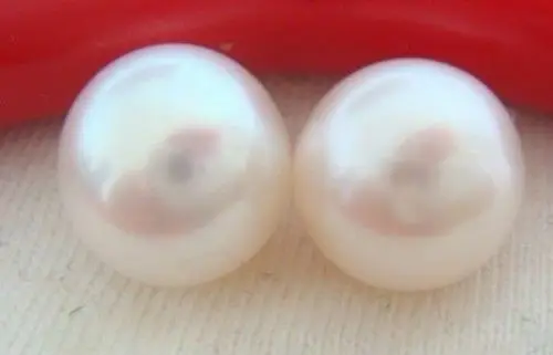 

12-13 Mm AAA South Sea WHITE Natural Pearl Earrings Stud