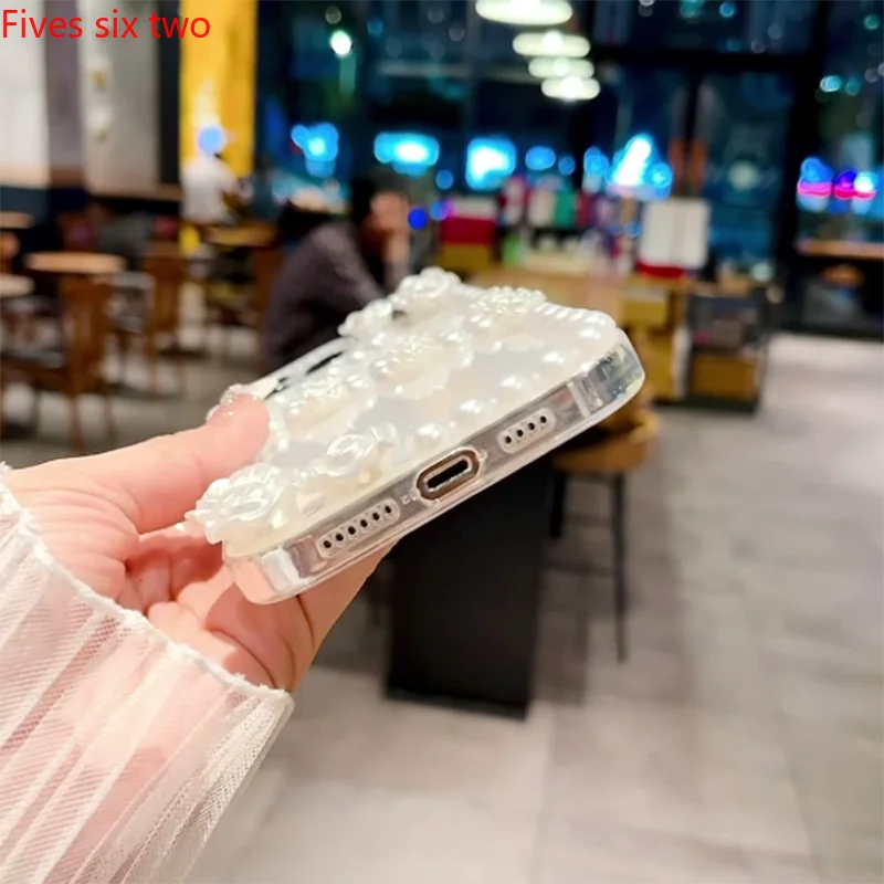 Роскошные Жемчужные 3D Прозрачные мягкие чехлы для телефонов OPPO A60 A98 A79 A78 A58 A38 A18 A17