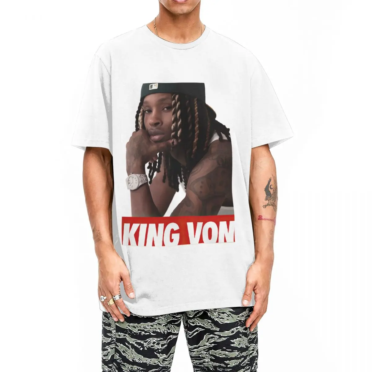 Футболка K-King Von женская с 3D-принтом топ из 100 хлопка уличная одежда идея для