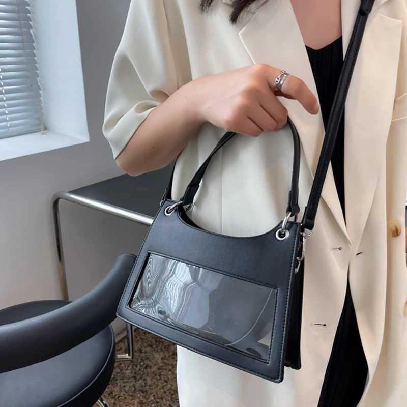 

Fashion Tote 2023 New in Shoulder Handbag Luxury Designer Brand Casual Messenger Bing Bag for Women Nylon Transparent Purse Smal