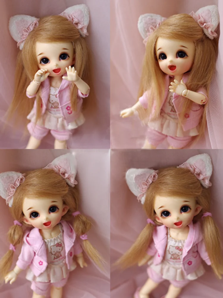 

BJD Doll Fur Wig for 1/8 1/12 BJD doll XAGA PukiFee lati flaxen long straight hair fur wigs