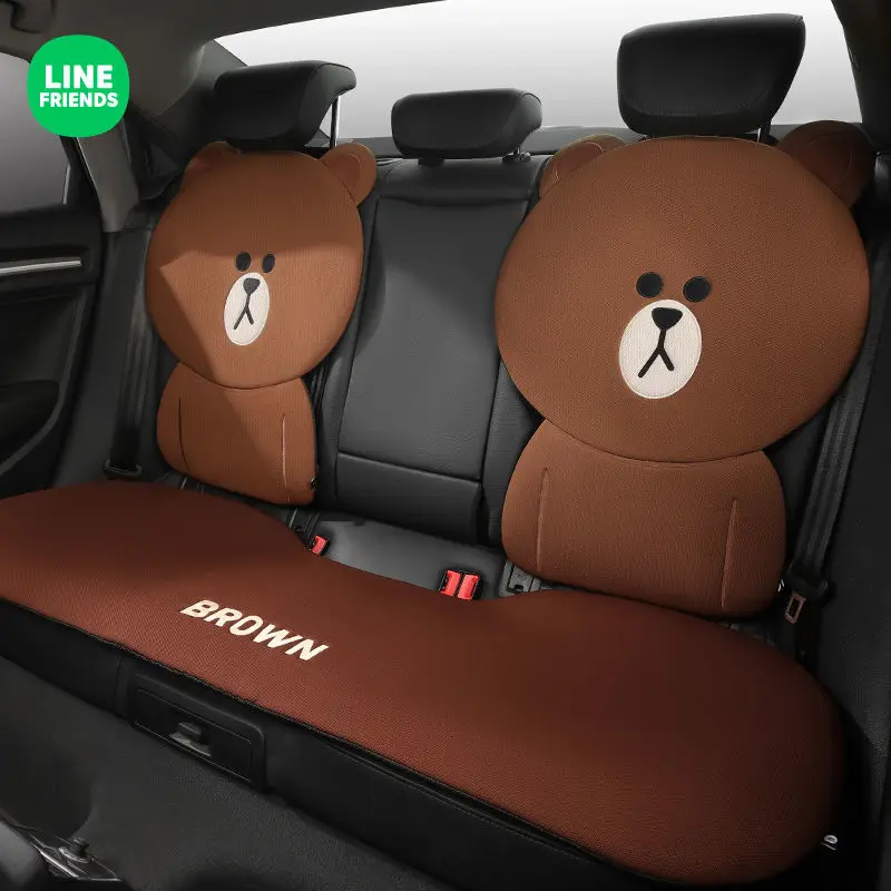 

Kawaii LINE FRIENDS Anime Hobby Brown Choco Cony Sally Cartoon Cute Full Set of Car Seat Cushions Summer Half Car Seat Cover