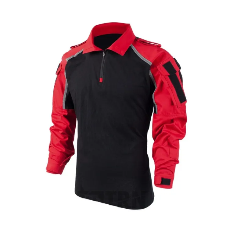 Outdoor Sports RED With Reflective Strip Tactical Shirt Combat Uniform