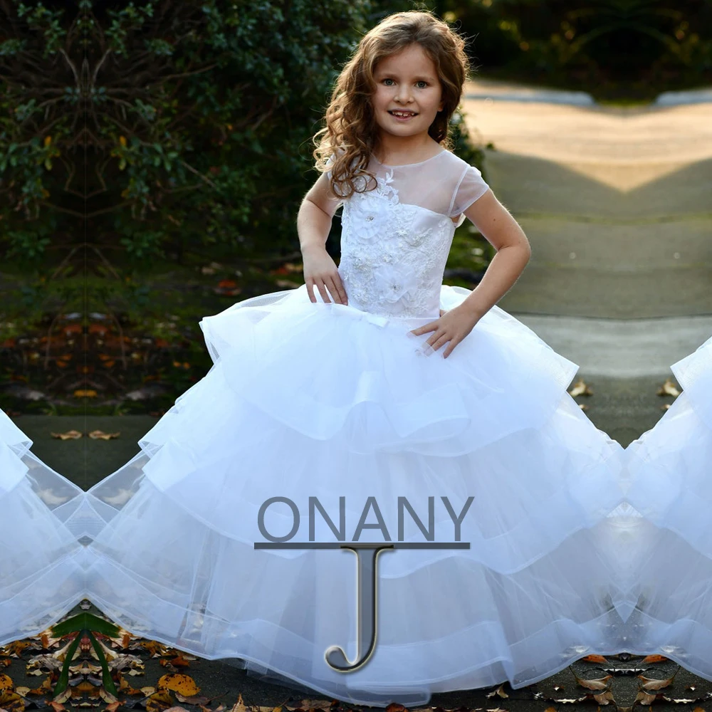 

JONANY Princess Flower Girl Dress SCOOP Pleate LaceUp Made To Order Birthday Pageant Communion Robe De Demoiselle Baby Party