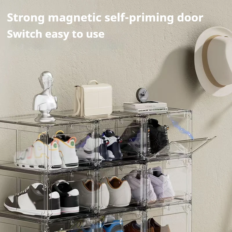 Прозрачная коробка для обуви комбинированный шкаф утолщенный штабелируемый