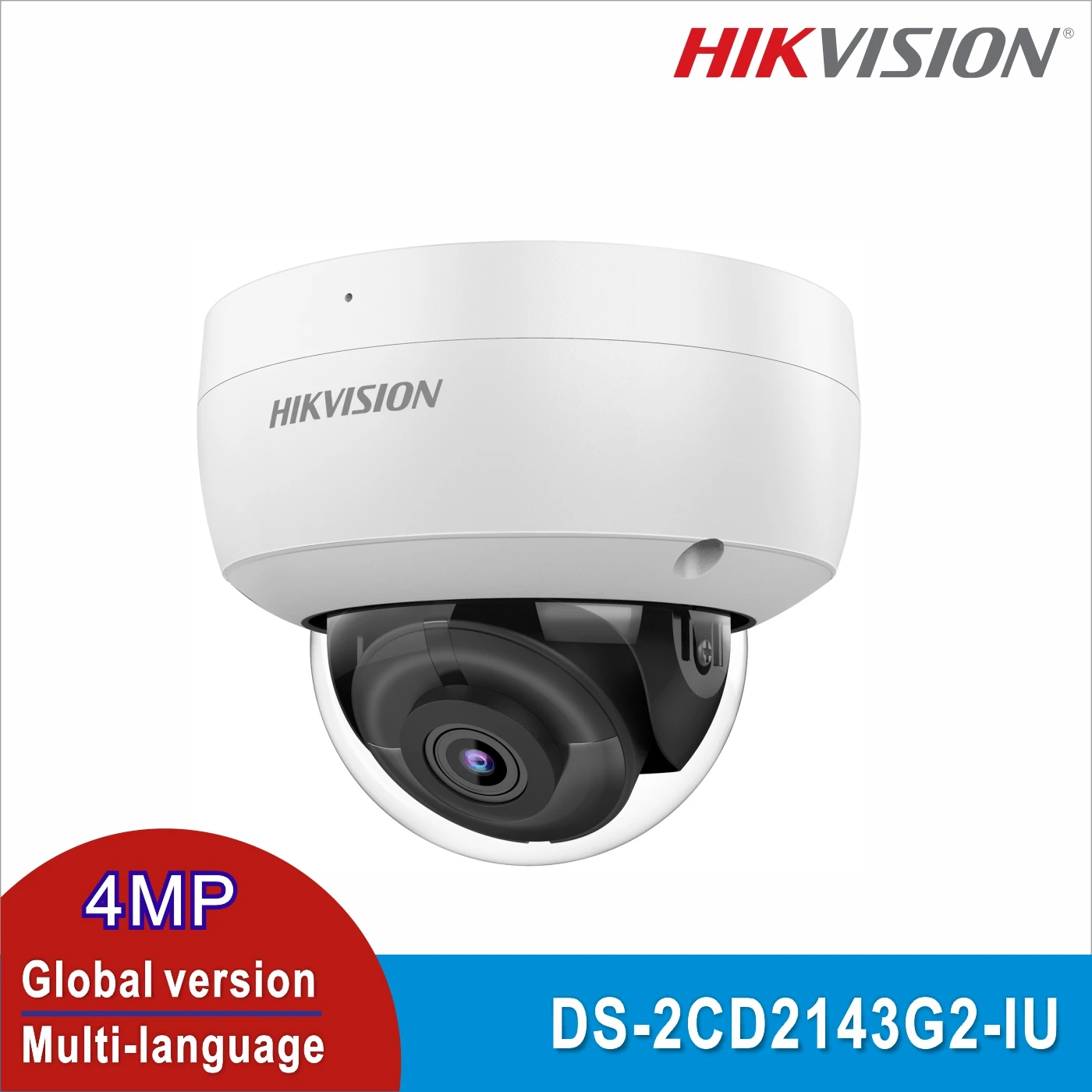 

Original Hikvision DS-2CD2143G2-IU 4 MP Vandal Built-in Mic Fixed Dome Network Camera Water and dust resistant (IP67) POE H.265+
