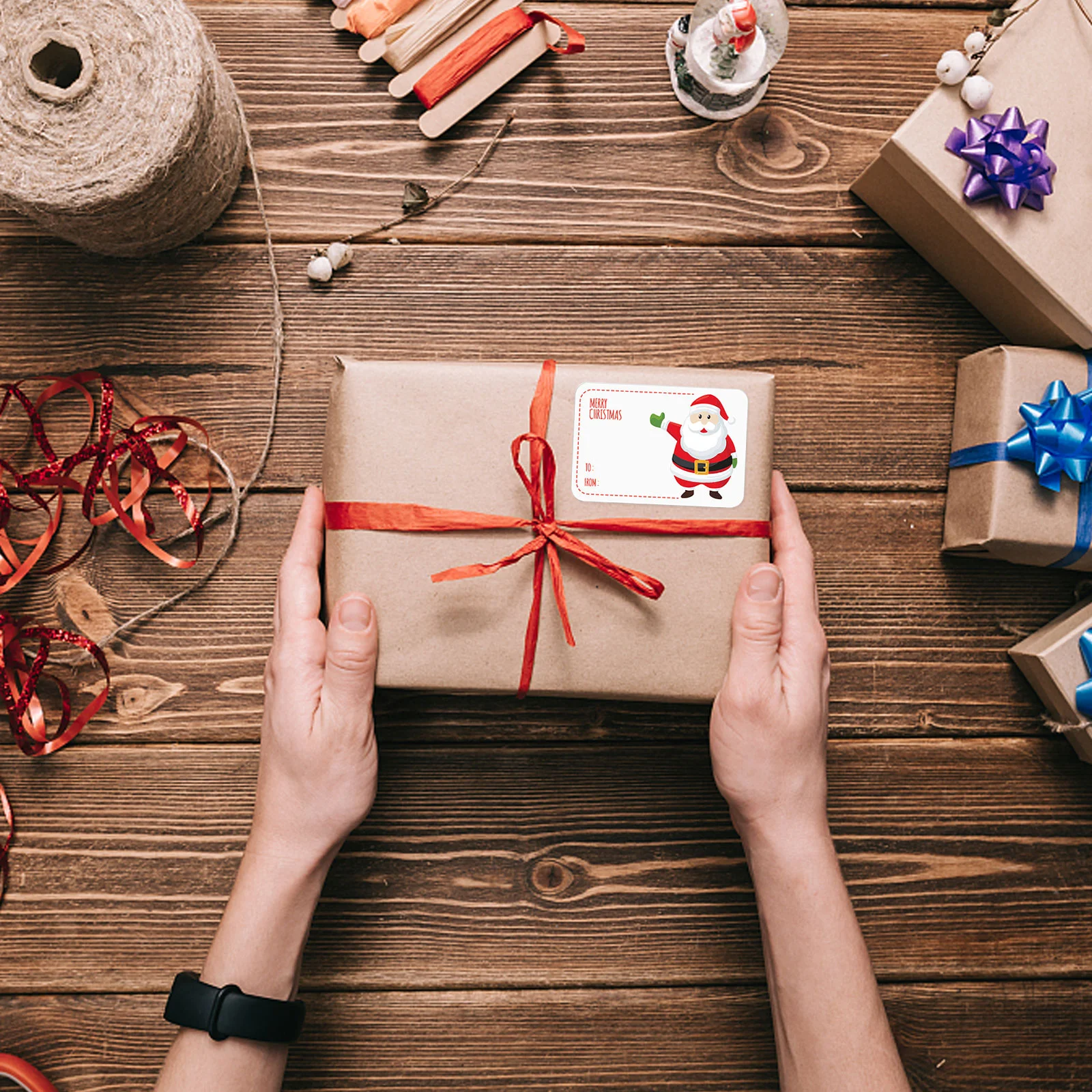 250 шт. рождественские наклейки этикетки упаковочная печать самоклеящаяся