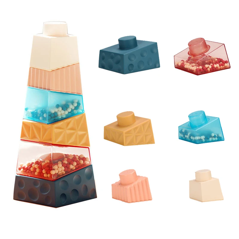 

Монтессори, игра для укладки, сенсорные игрушки, строительные блоки, балансировочная игра, развивающая открытая игрушка для малышей, дошкол...