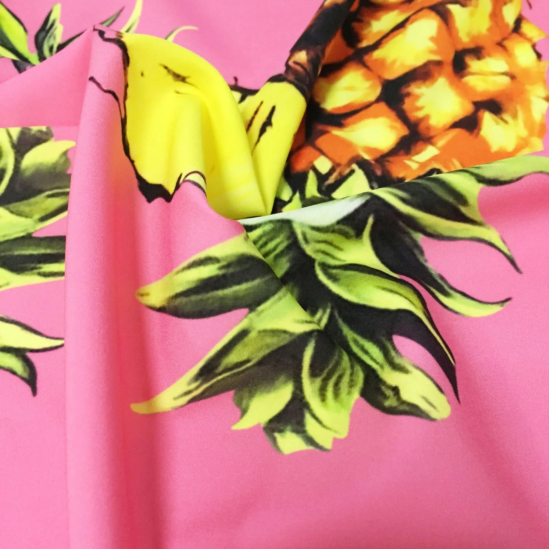 Ткань из полиэстера с принтом ручная роспись ананас Лидер продаж мягкая ткань в