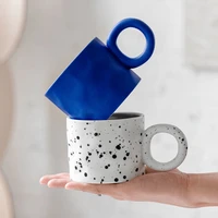tea drinkware korean style fatty mug design splash ink ceramic cup spot mugs simple coffee mug couple cups coffee mugs