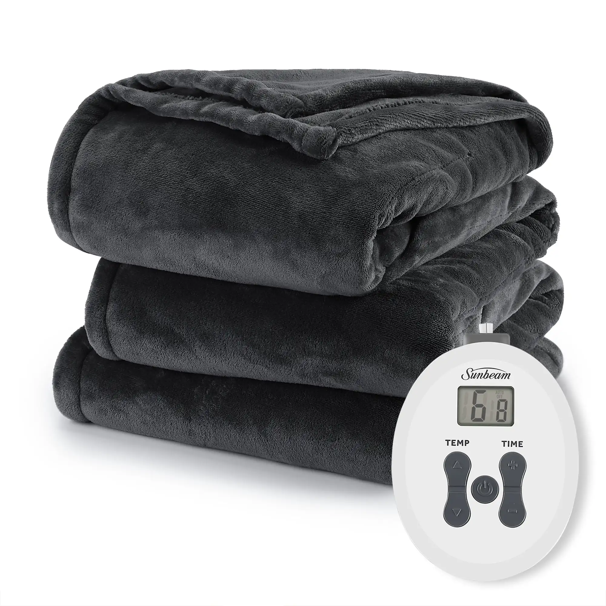 

Dark Shadow Nordic Velvet Electric Heated Blanket Twin Size, 84" x 62", 12 Heat Settings, Fast Heating, Heating Blankets with Co