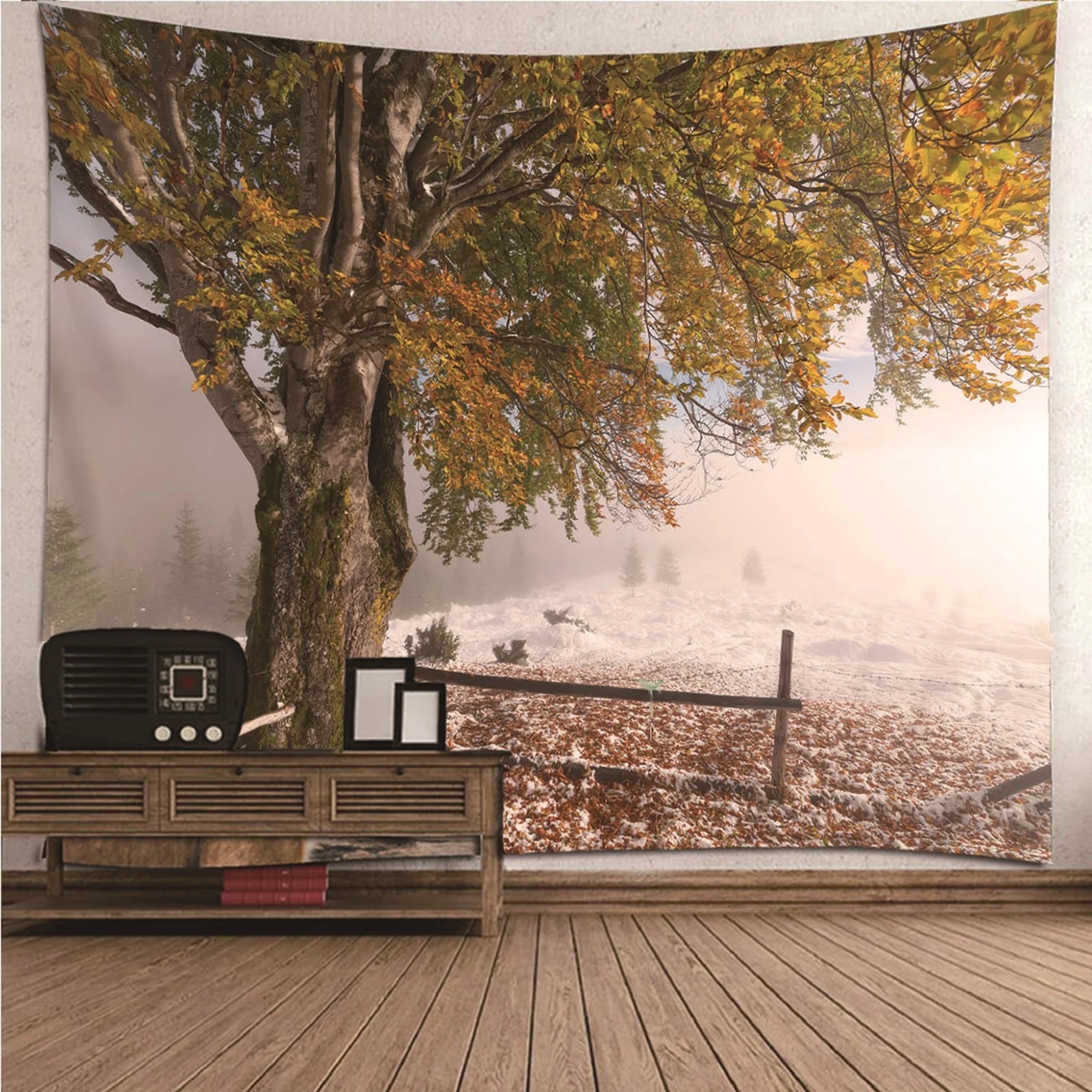 

Wall Decorations Wall Hanging Modern Nature tree forest landscape Tree Snow Scene Wall Hanging Blanket Art Decor