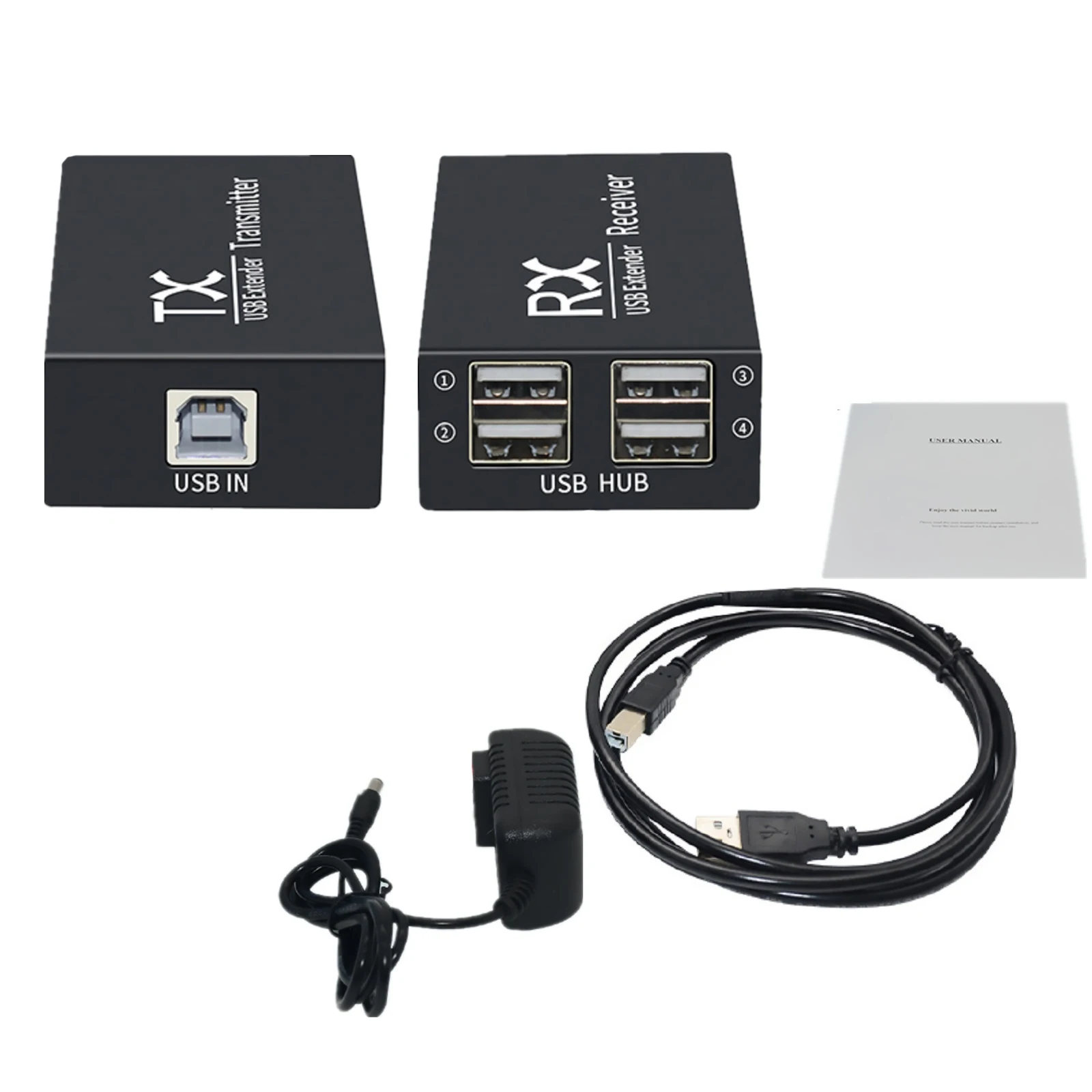 

Удлинитель USB 2,0 длиной до 120 м с 4 USB-портами, 1 пара