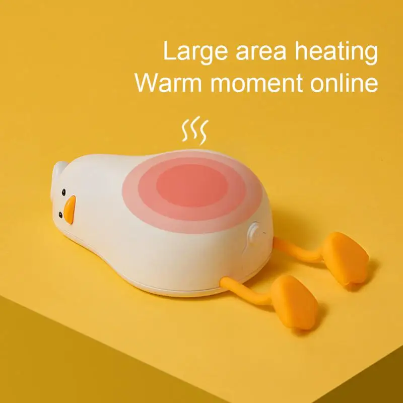 

New Lying Flat Duck Warm Hand Treasure Funny Cartoon USB Rechargeable Hand Warmer Two-in-one Mobile Phone Bracket Hand Heater