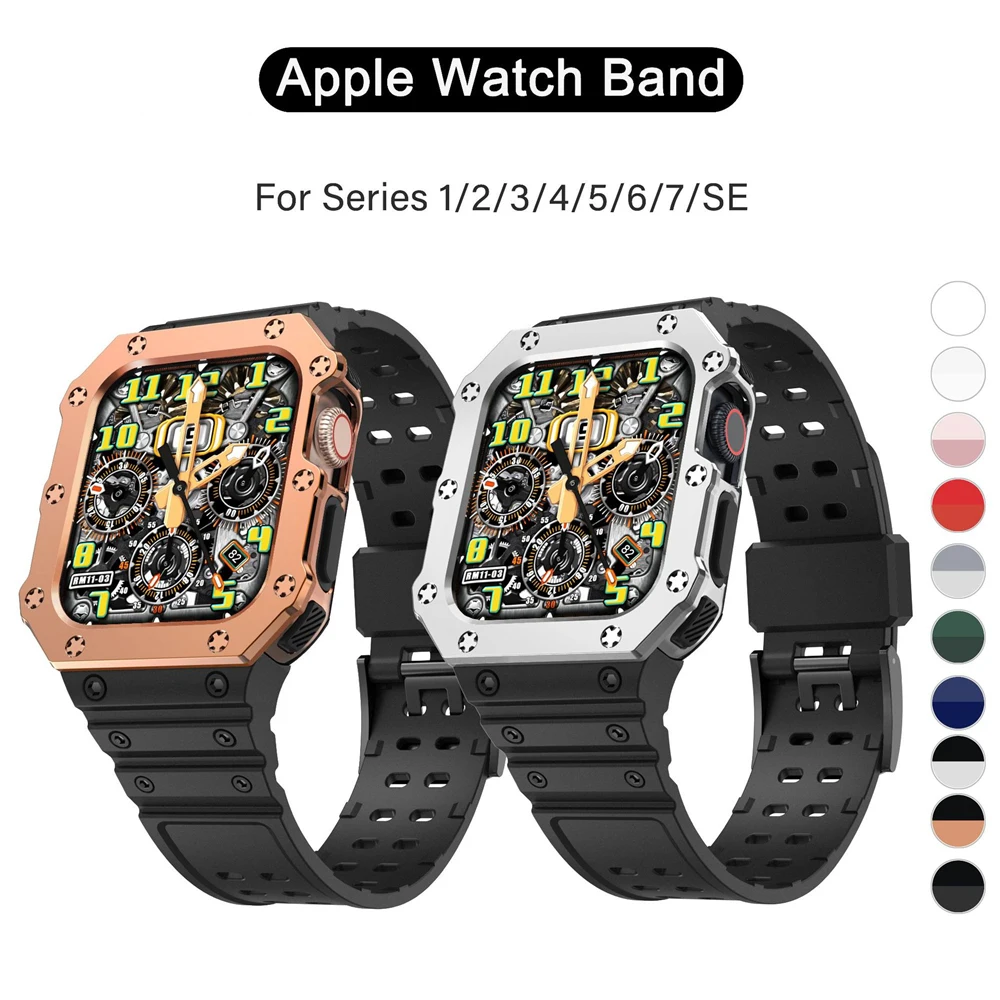 

Ремешок для apple watch 7 band + Чехол 45 мм 41 мм se series 6 5 4 44 мм 40 мм 3 42 мм 38 мм, ремешок из ТПУ с чехлом для iwatch Φ чехол