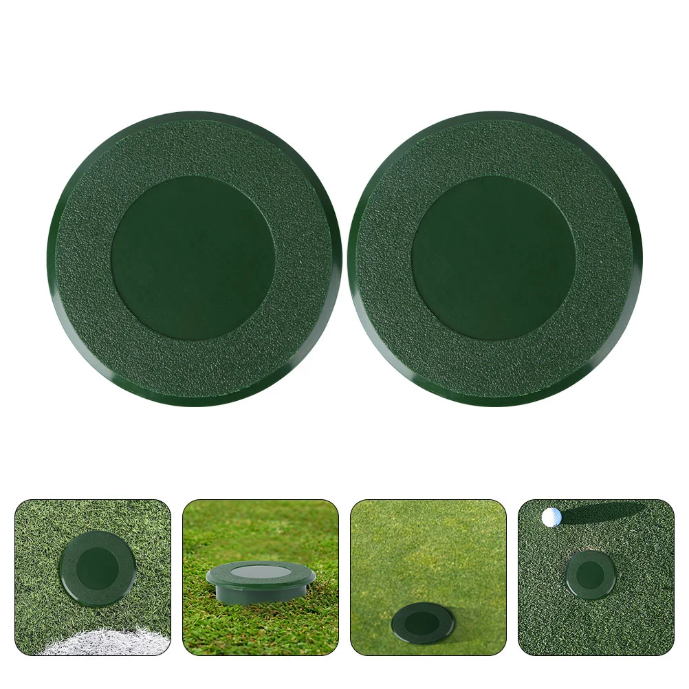 

2 Pcs Golf Cup Hole Green Plastic Golfing Accessories Coffee Training Aids Putting