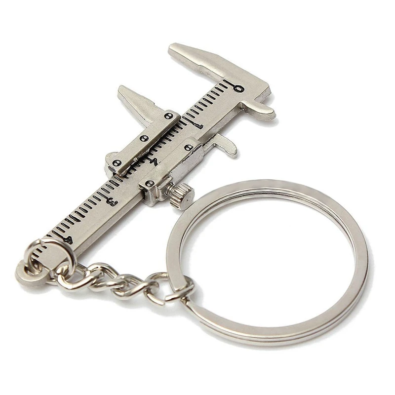 

AFBC 3X Useful Mini Vernier Caliper Tool Pendant Slider Slides Keyring Key Chain 10CM