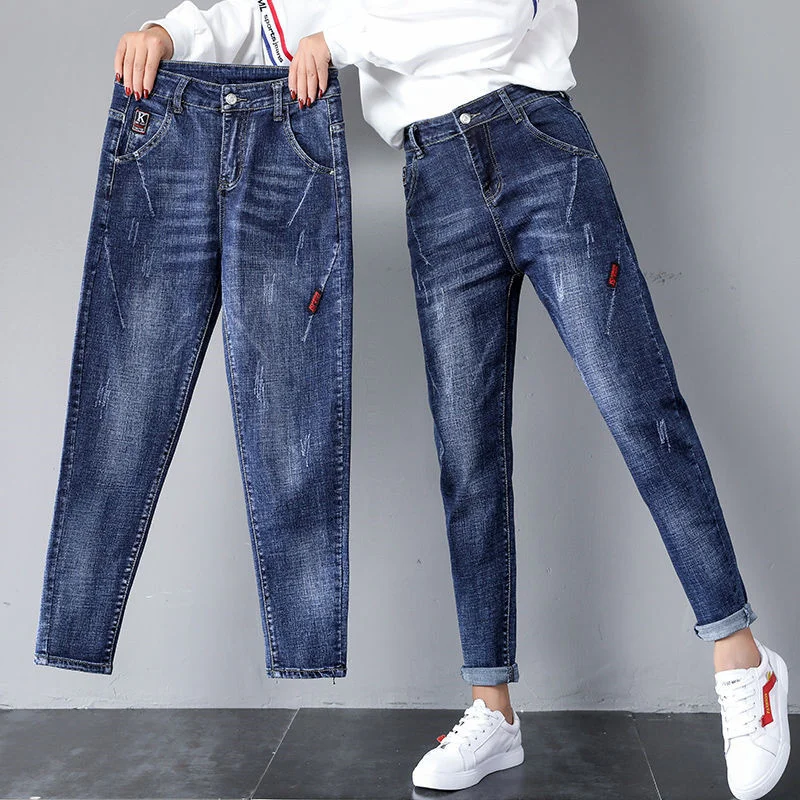 

Spring Autumn Women Jeans Denim Pants Fashion High Waist Harem Female Trousers Streetpants Plus Size