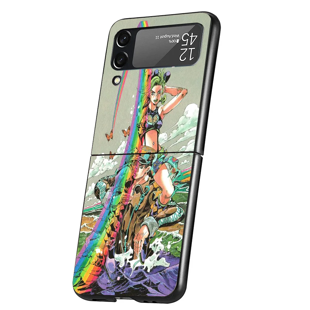 Фото Чехол для телефона с изображением аниме JoJo Bizarre Adventure для Samsung Galaxy Z Flip 7 6 5 4 3 5G ZFlip7 ZFlip6 ZFlip5 ZFlip4 ZFlip3 Black Fu №5