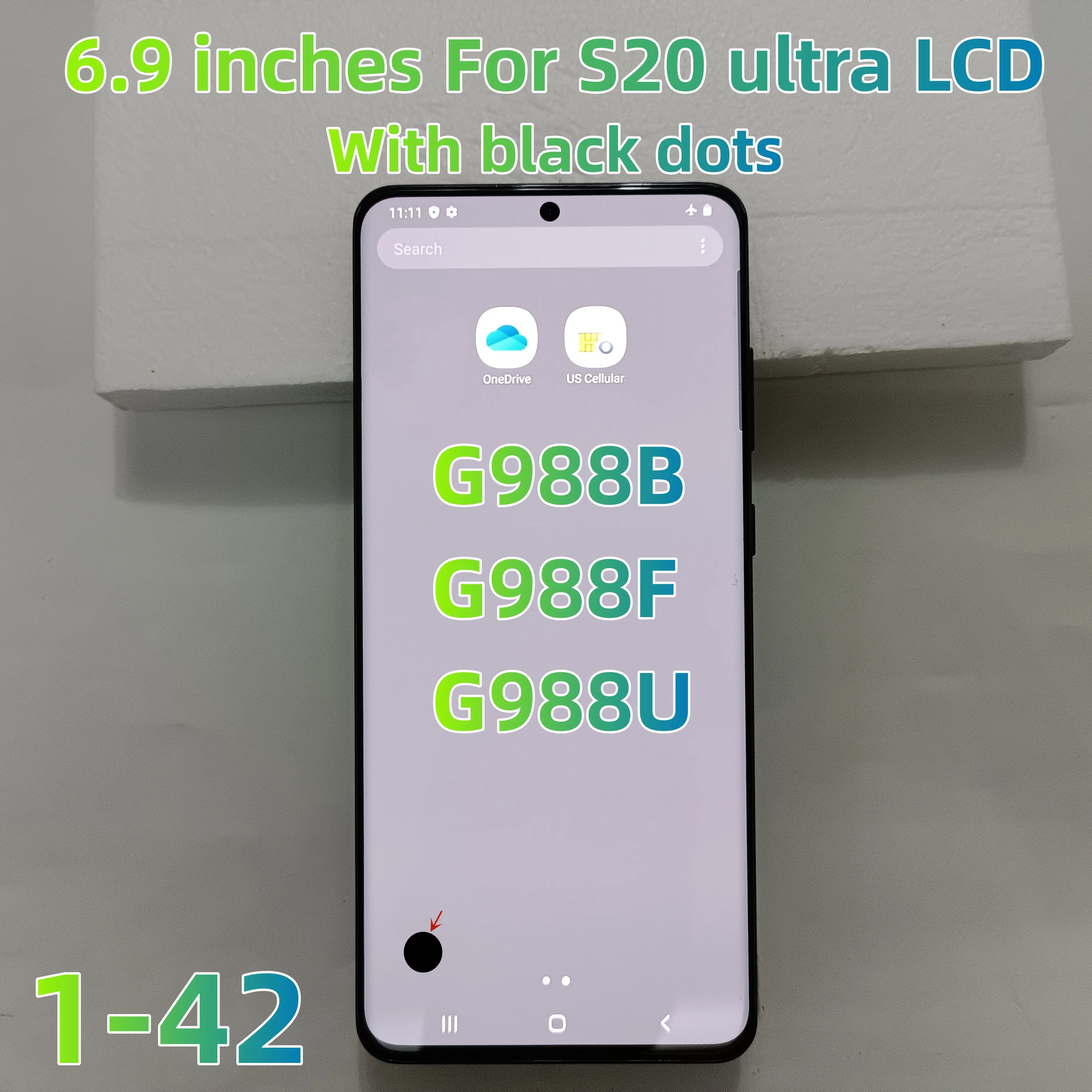 Оригинальный ЖК-дисплей для Samsung Galaxy S20 Ultra G988 G988F G988B/DS S20Ultra с рамкой дисплей сенсорный экран дигитайзер с черными точками