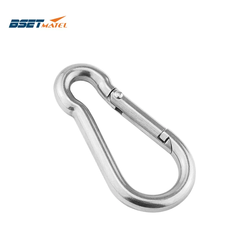 

M8*80mm Multifunctional 304 Stainless Steel Spring Snap Carabiner Quick Link Ring Hook snap shackle Chain Fastener Hook