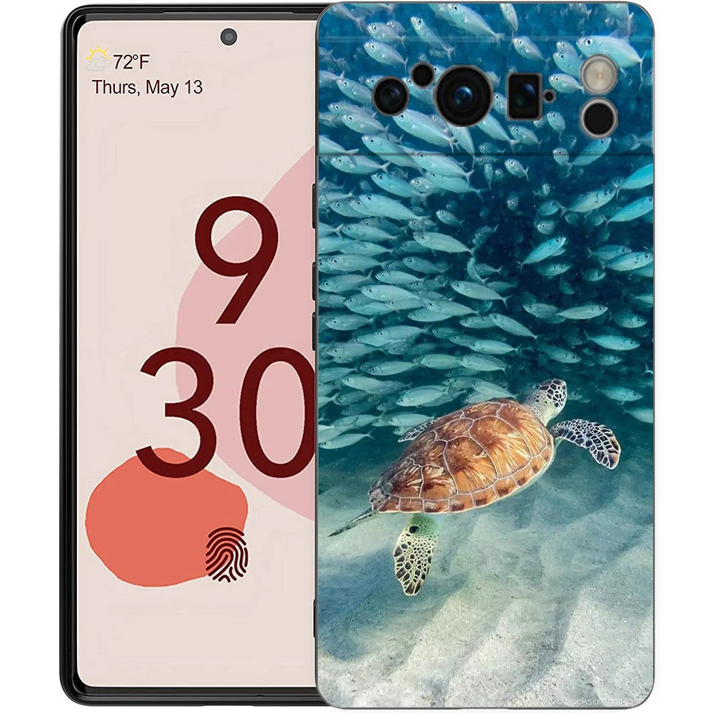 Мягкий силиконовый ударопрочный чехол из ТПУ с рисунком морской черепахи