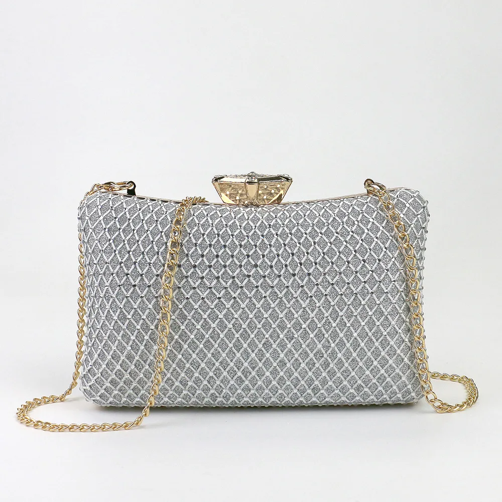 

Evening Bags for Women 2023 Wedding Pouch Purses and Handbags Bling Female Clutch Bag Glitter Diamond Luxury Brand Gold Silver