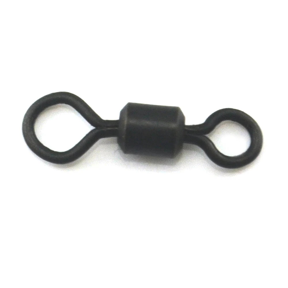 50 шт. 4 # Вертлюги Heli с большим ушком латунный сплав матовый черный цвет подходит