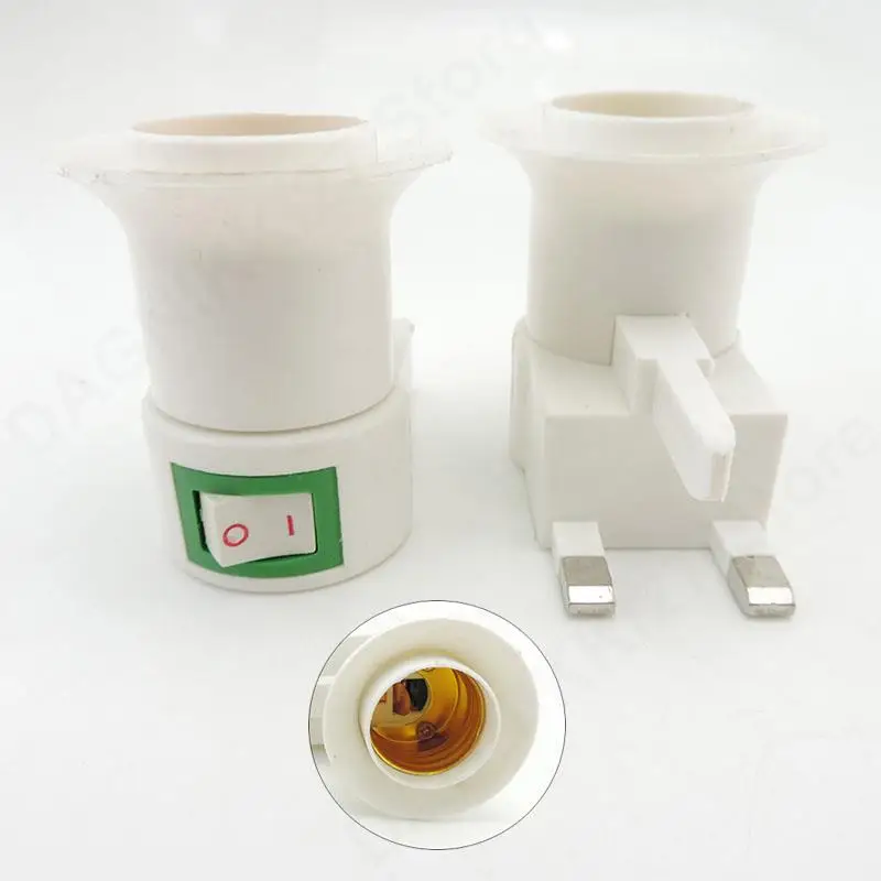 Преобразователь лампы Адаптер AC E27 Британская вилка Управление переключателем