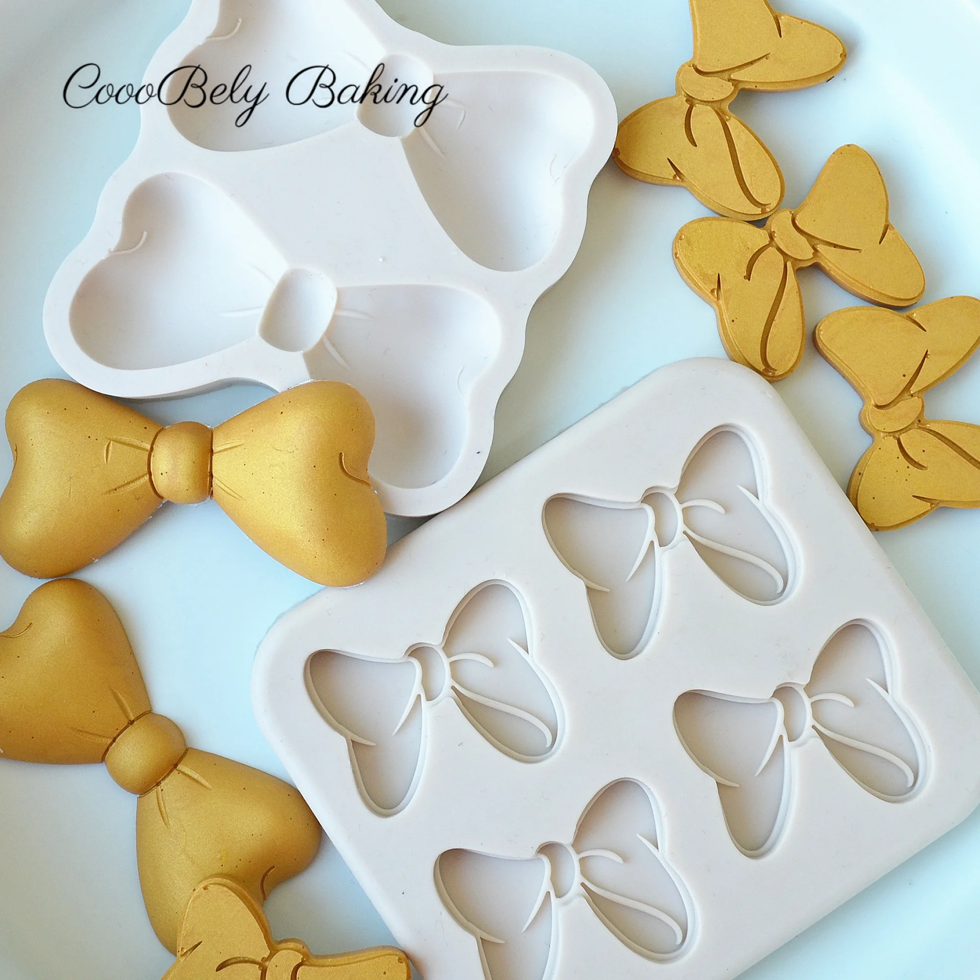 

Bows Shape Fondant Cake Silicone Mold Christmas Chocolate Candy Molds Cookies Pastry Biscuits Mould Baking Cake Decoration Tools