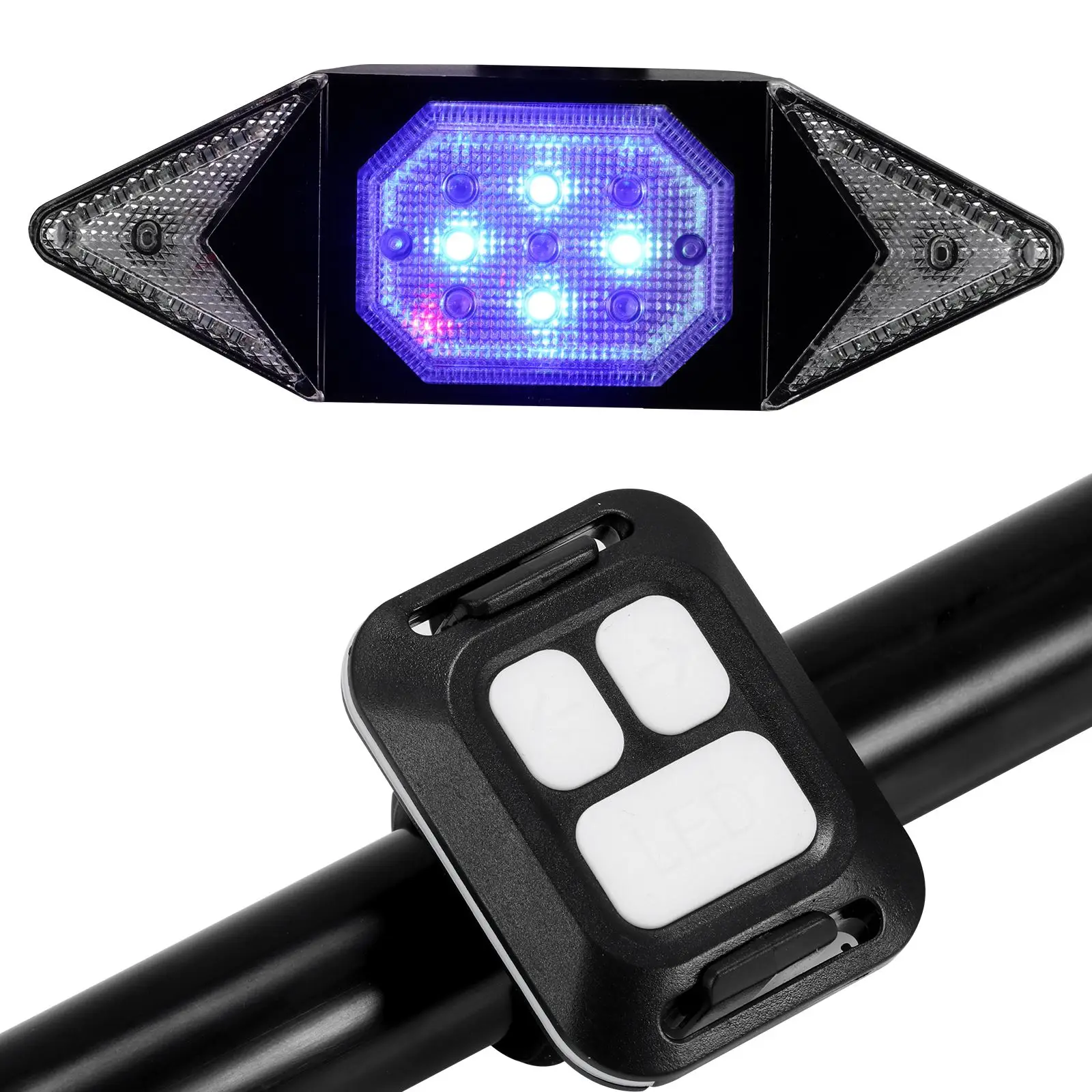 

Flashing Bike Backlights Rechargeable LED Flashlight Cables 3 Light Mode Options Turn Signals Light Motorcycle Rear Tail Light