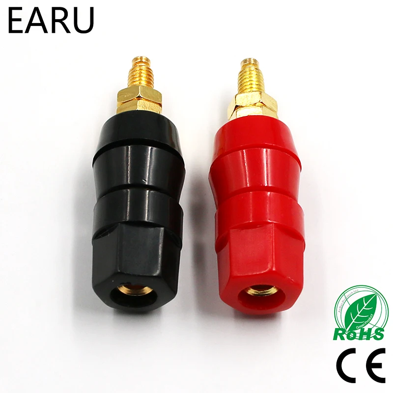 

1pair(black+red) Terminals Red Black Connector Amplifier Terminal Binding Post Banana Speaker Plug Jack Adapter Socket