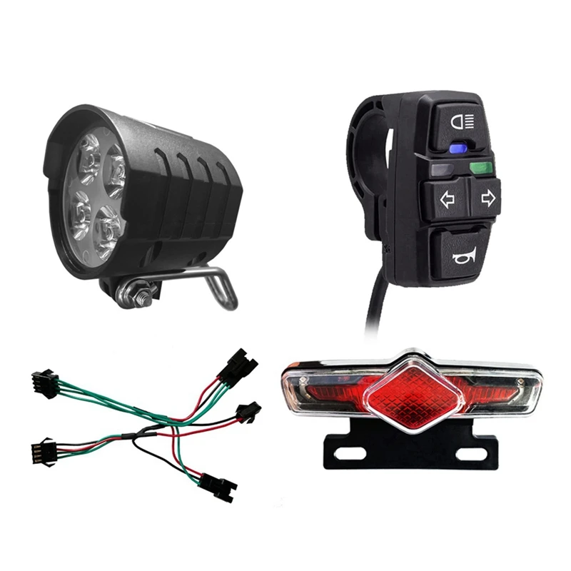 

Ebike Switch DK336 With QD168 Frontlight C-05C Taillight S M Plug Warning Light Turn Signal Horn Ebike Accessories