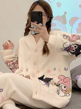 Kawaii Sanrio Flannel Pijamas 4