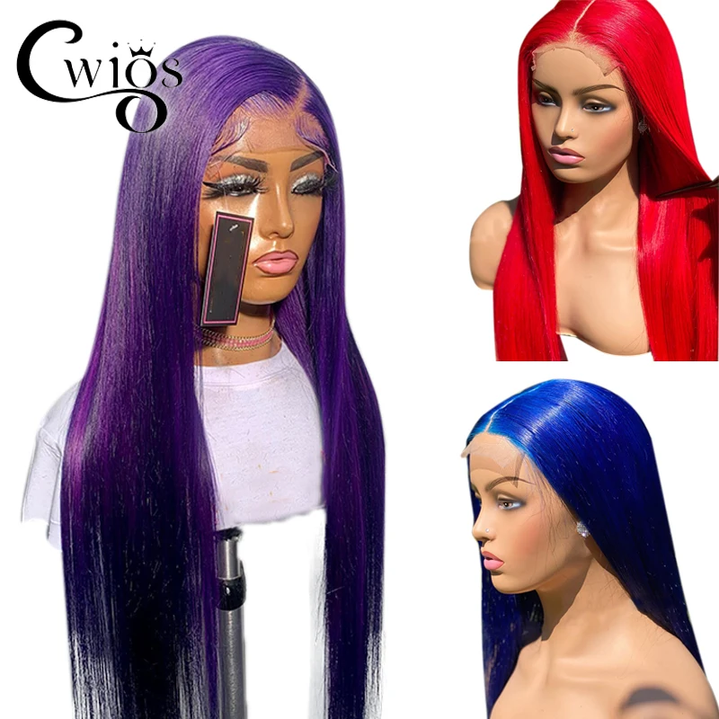 

Прямые 30 дюймов 613 медово-светлые зеленые красные фиолетовые цветные синтетические термостойкие волосы 13X4 фронтальные парики на сетке для ...