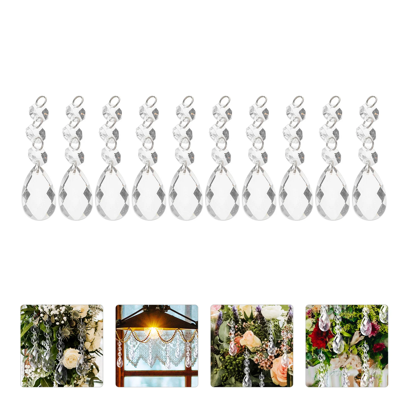 

Crystal Beads Hanging Chandelier Pendants Pendant Wedding Crystals Partsclear Acrylic Car Suncatcher Garland Ornament Teardrop