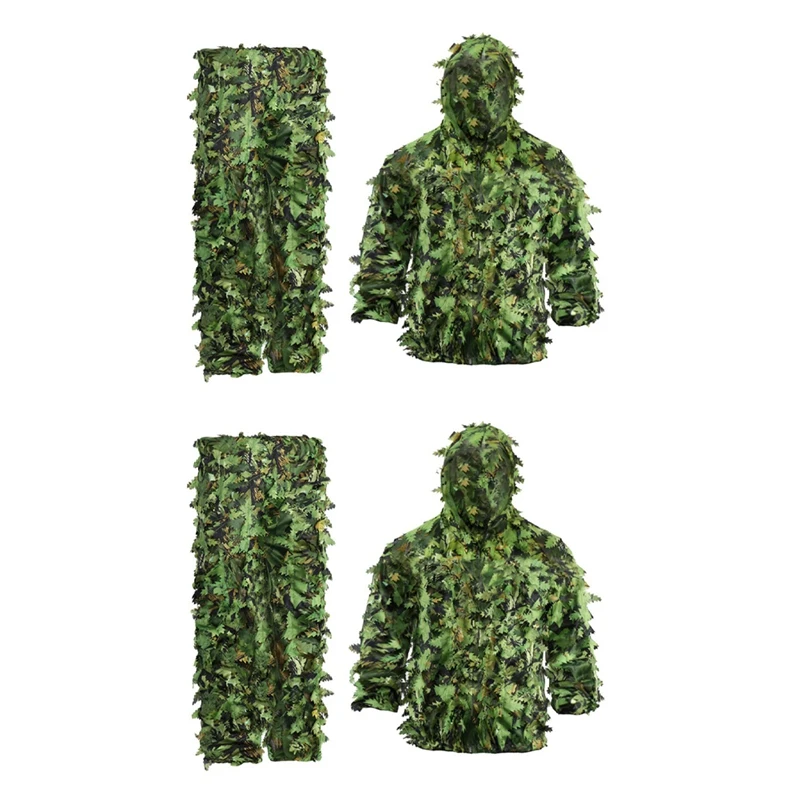 

2X липкий Камуфляжный костюм с цветами и бионическими листьями, охотничий костюм Ghillie, камуфляжный Универсальный Камуфляжный комплект (B)