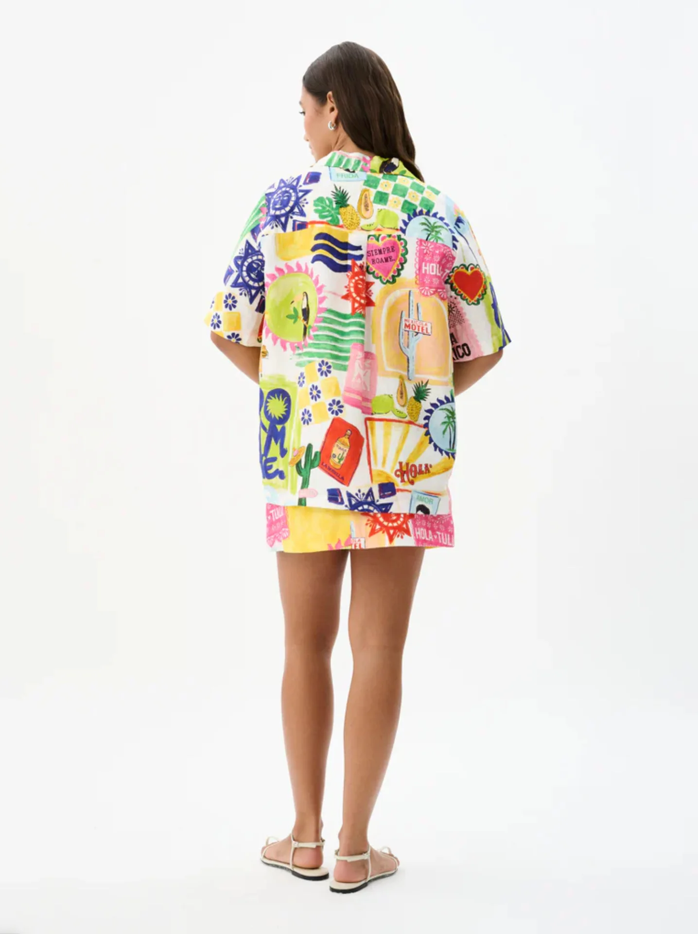 Женский пляжный комплект из 2 предметов Повседневная Блузка с коротким рукавом и