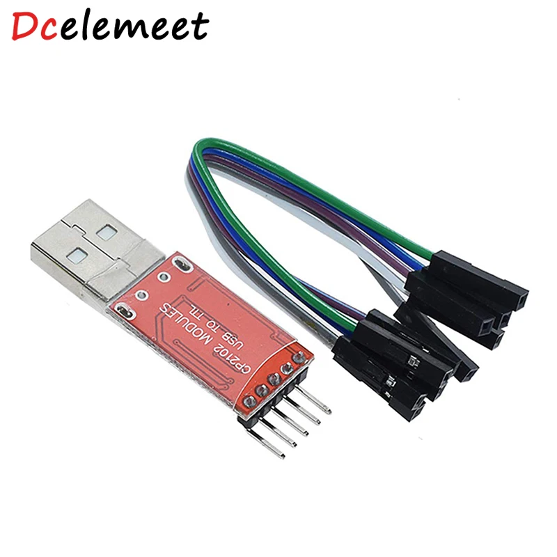 

CP2102 USB 2.0 to UART TTL Module Serial Converter Adapter Module 5PIN USB to TTL Downloader With Jumper Wires for arduino