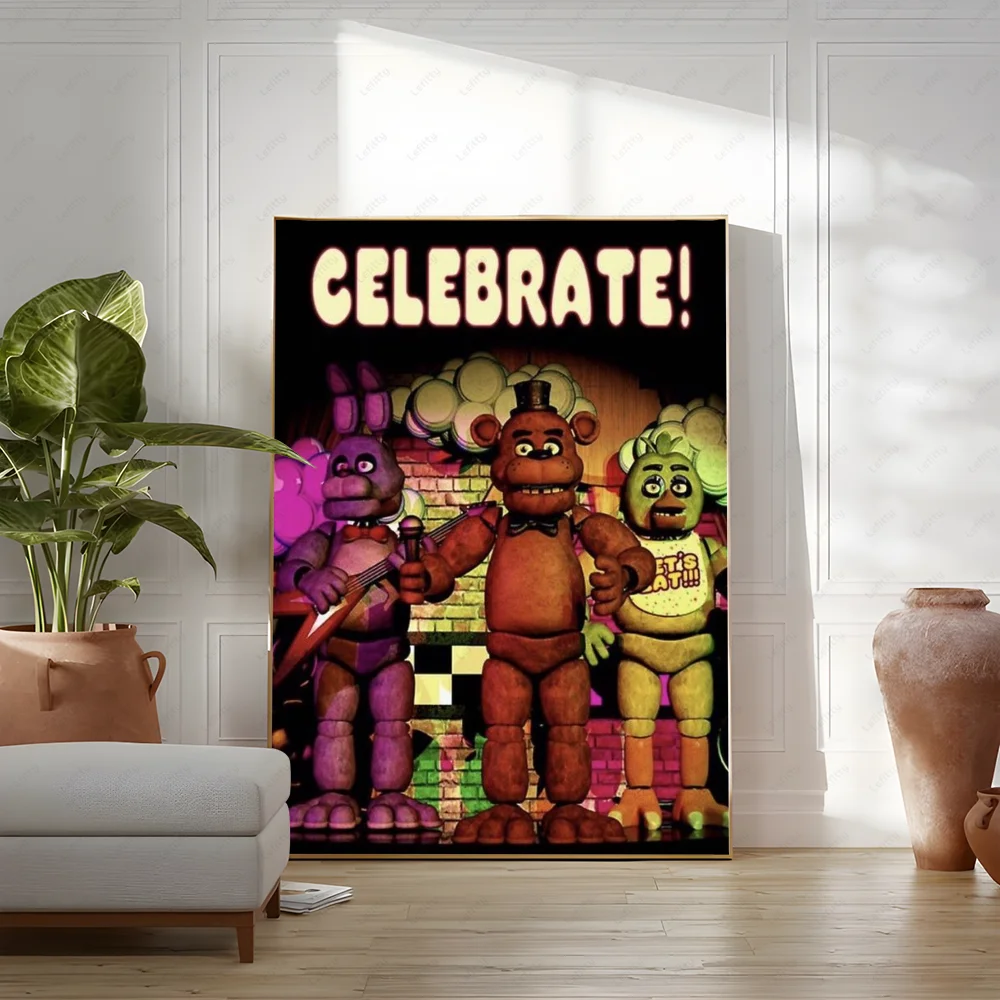 Фото Классический постер Fnaf Five-nights-At-Freddys, настенный художественный принт, подходит для гостиной, спальни, бара, гостиной, украшения дома, подарок №5