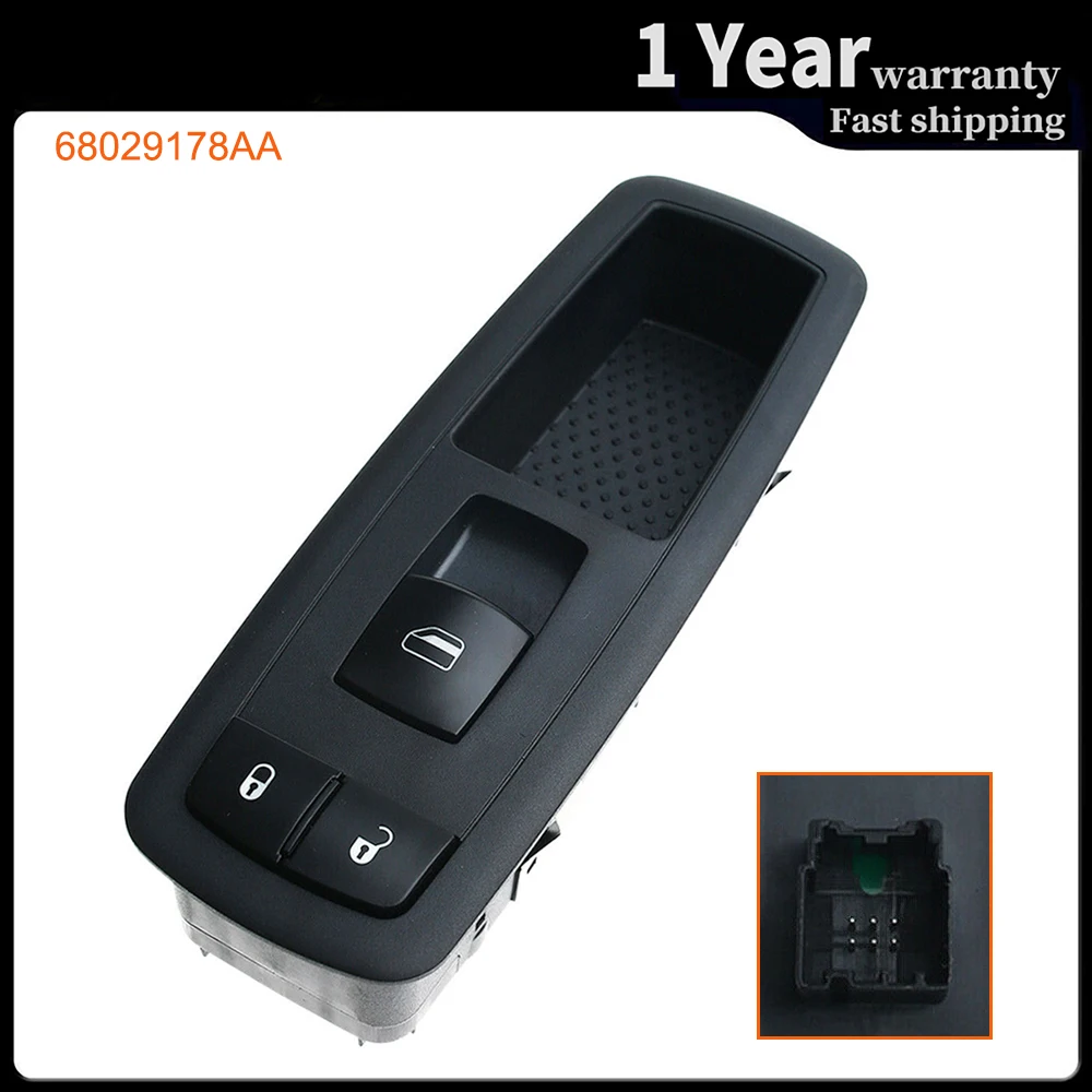 

Passenger Side Door Power Window Switch for Dodge Grand Caravan Nitro Jeep Liberty Chrysler Town 68029178AA 68029178AC 6 pins