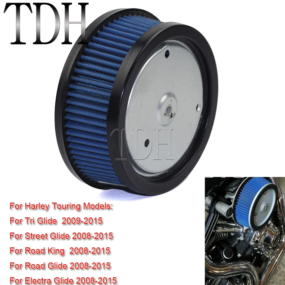 

Мотоциклетный Синий воздушный фильтр с высоким потоком, сменный воздухозаборник для Harley Touring Tri Glide Road King Street Electra Road Glide