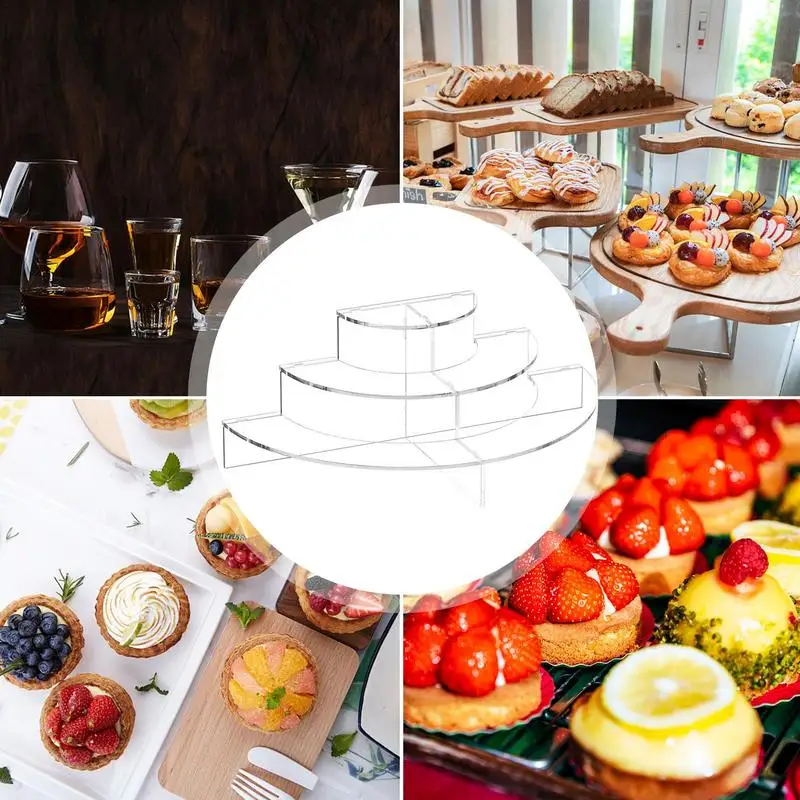Подставка для выпечки тортов акриловая витрина столешница в форме полумесяца